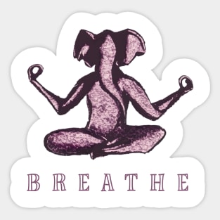 Yoga Pink Elephant Sticker